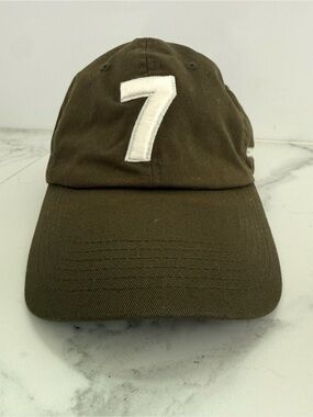Compound "7" Embroidered Cotton Dad Hat Baseball Cap – Olive Green
